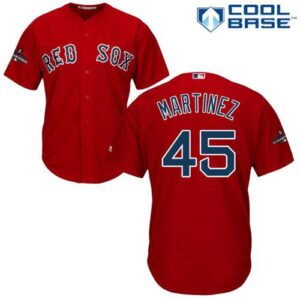 Boston Red Sox #45 Pedro Martinez Red New Cool Base 2018 World Series Champions Stitched Jersey