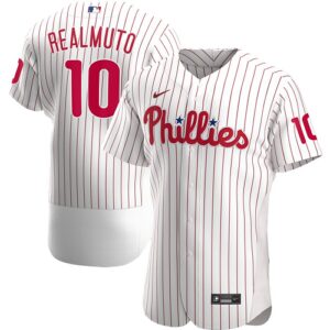 Men's  Philadelphia Phillies #10 JT Realmuto White Home 2020 Player Jersey
