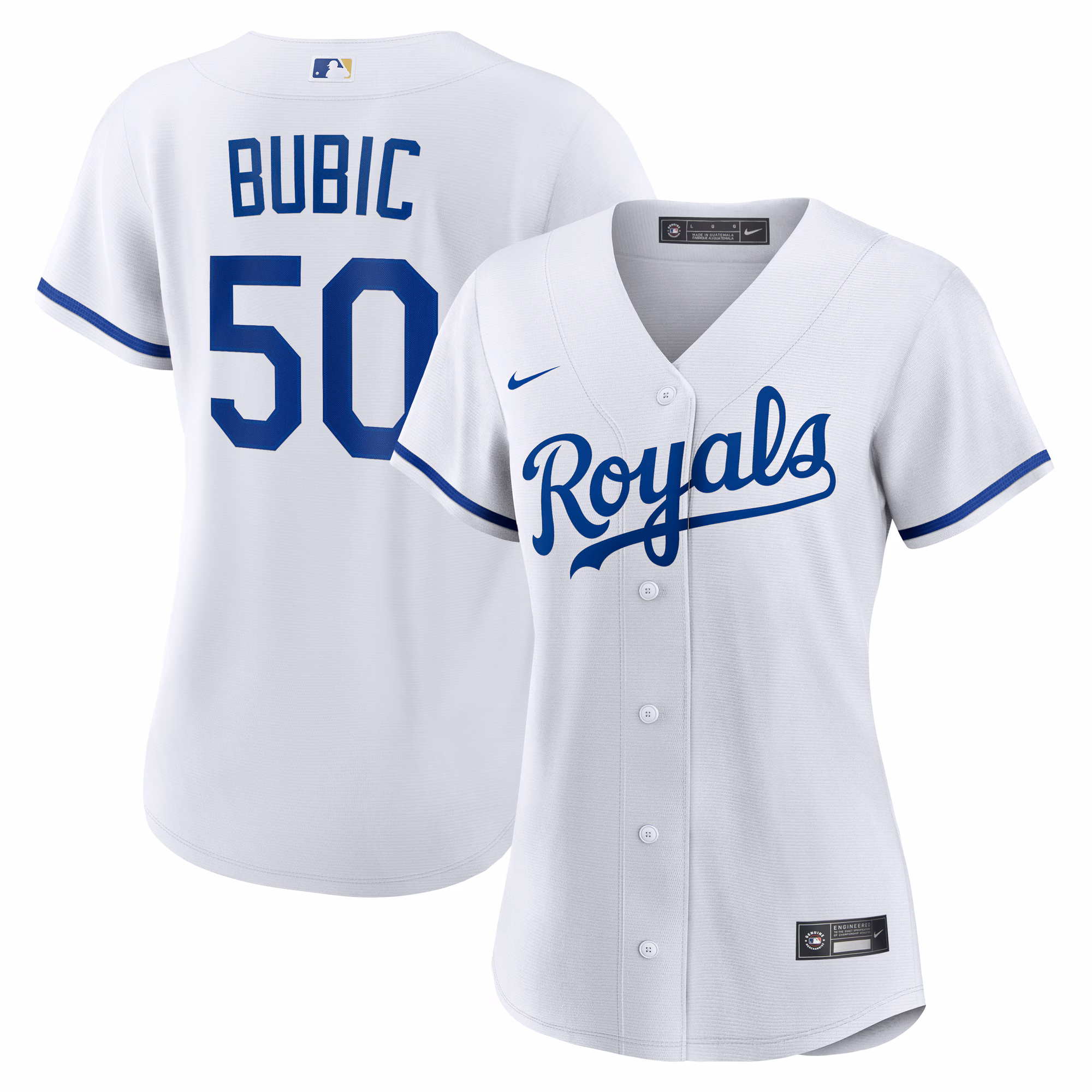 Women's Kansas City Royals Kris Bubic #50 White Home Replica Jersey