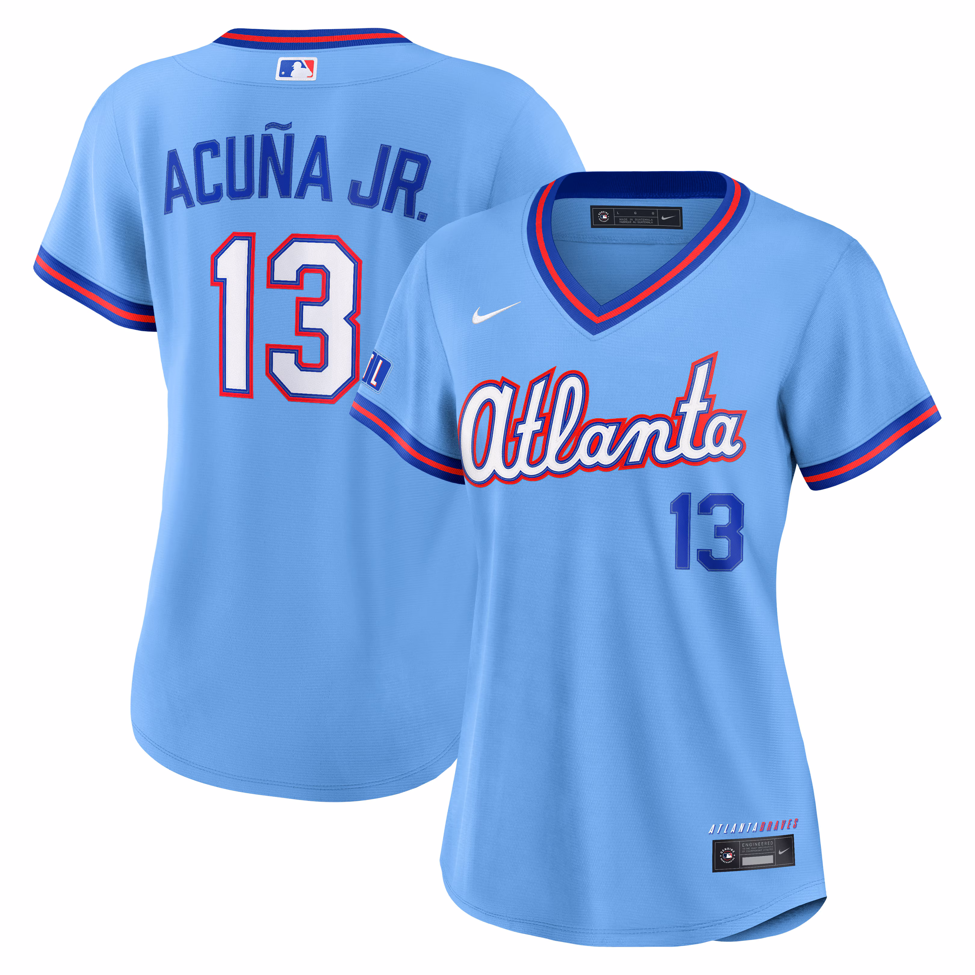 Women's Atlanta Braves Ronald Acuña Jr. Powder Blue 2026 City Connect Stadium Jersey