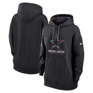 Women's  Black Dallas Cowboys 2024 Crucial Catch Club Pullover Hoodie