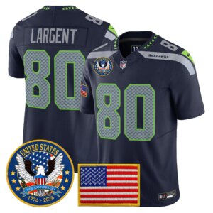 Steve Largent #80 Seattle Seahawks United States 250th Anniversary Patch Vapor Limited Jersey - All Stitched