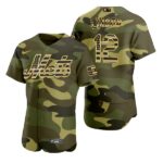 Men's New York Mets #12 Francisco Lindor Camo 2022 Armed Forces Day Jersey
