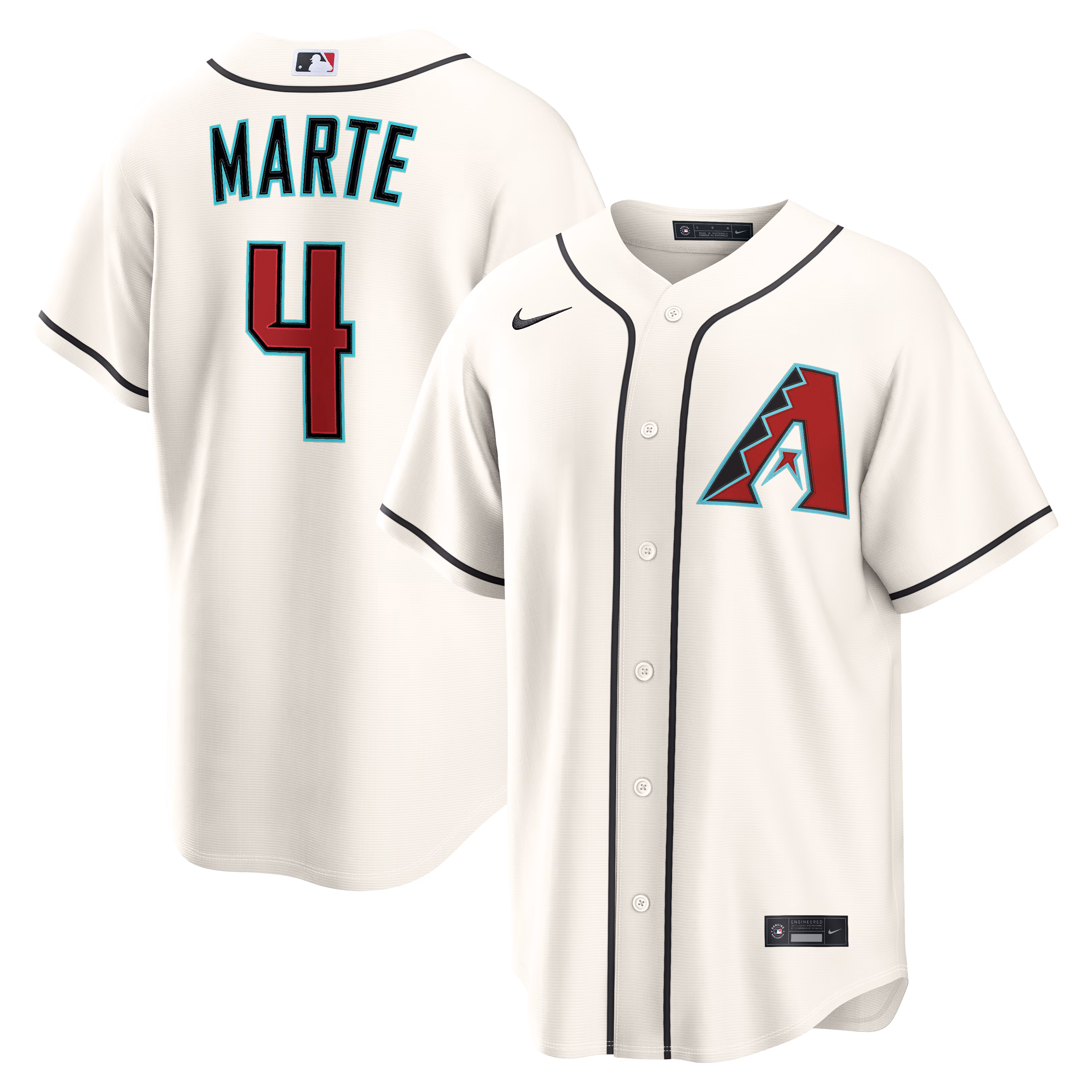 Arizona Diamondbacks Ketel Marte #4 Cream Home Replica Jersey