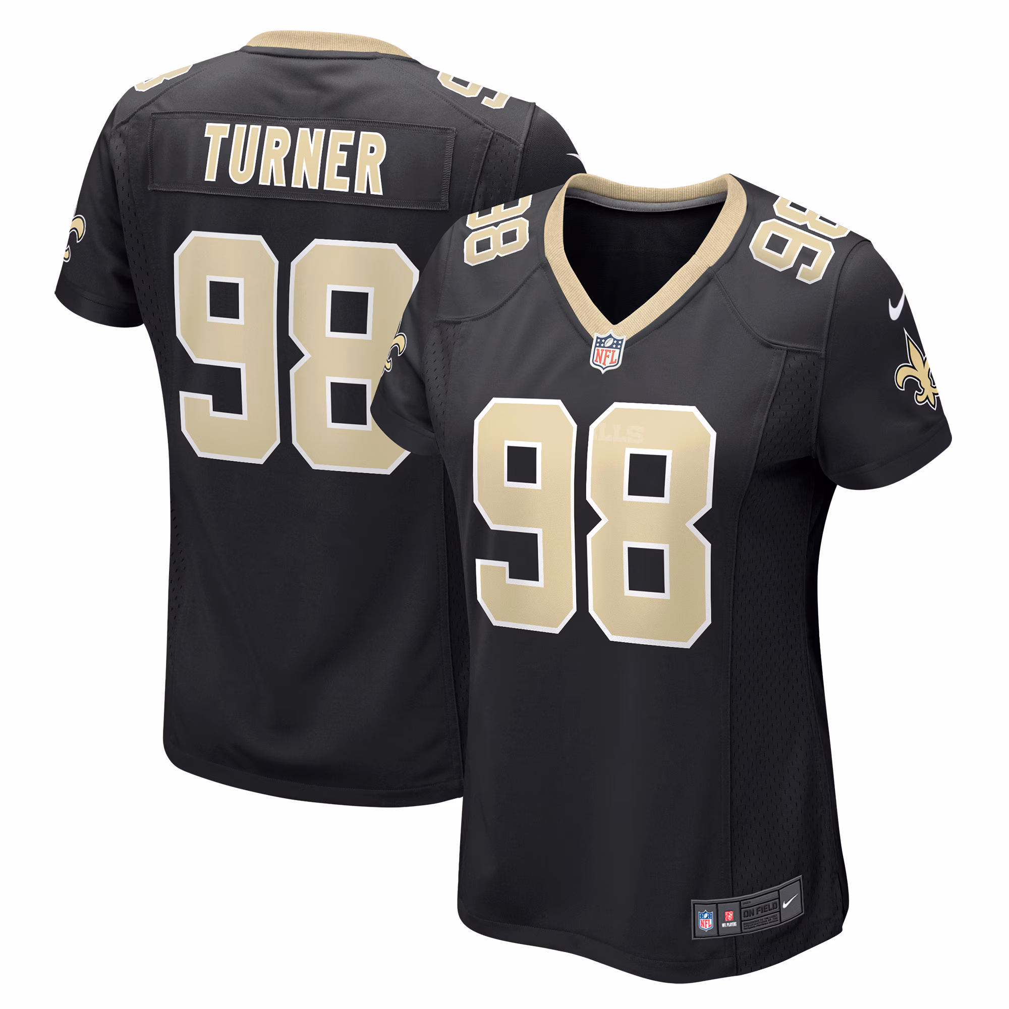 Payton Turner New Orleans Saints Women's Game Jersey - Black