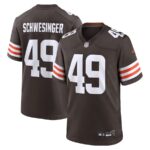 Men's Carson Schwesinger #49 Brown Cleveland Browns 2025 Draft Game Jersey