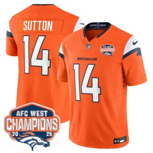 Courtland Sutton #14 Denver Broncos DEN AFC West Champions Patch Vapor Limited Jersey V2 - All Stitched