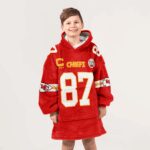 Kid T.K 87 Captain Kansas City Football Unisex Blanket Hoodie