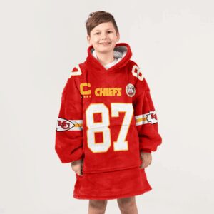 Kid T.K 87 Captain Kansas City Football Unisex Blanket Hoodie