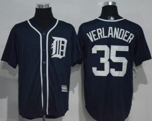 Detroit Tigers #35 Justin Verlander Navy Blue New Cool Base Stitched Jersey