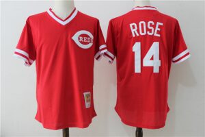 Men's Mitchell and Ness Cincinnati Reds #14 Pete Rose Red Jersey