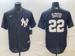 Men's  New York Yankees Jersey #22 Juan Soto Blue Jersey