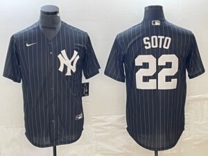Men's  New York Yankees Jersey #22 Juan Soto Blue Jersey