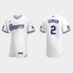 Men's Texas Rangers #2 Marcus Semien White Home Flex Base Jersey