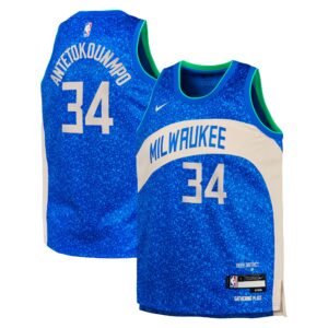 Youth Milwaukee Bucks Giannis Antetokounmpo  Royal 2023/24 Swingman Replica Jersey - City Edition