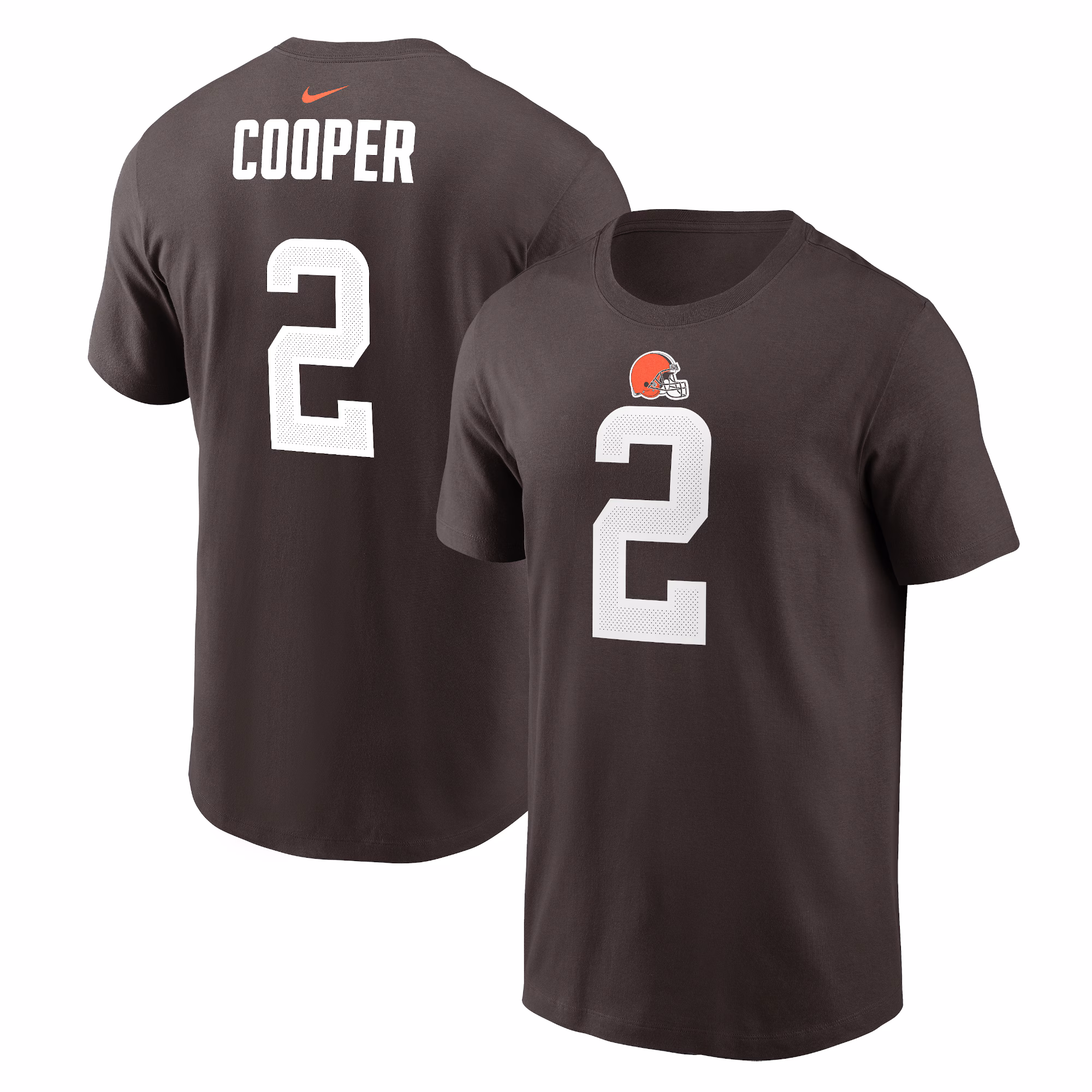 Men's Amari Cooper Brown Cleveland Browns Player Name & Number T-Shirt