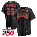 Matt Chapman #26 San Francisco Giants 250th Patch Alternate Replica Jersey - Black