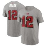 Men's Tom Brady Gray Tampa Bay Buccaneers Name & Number T-Shirt