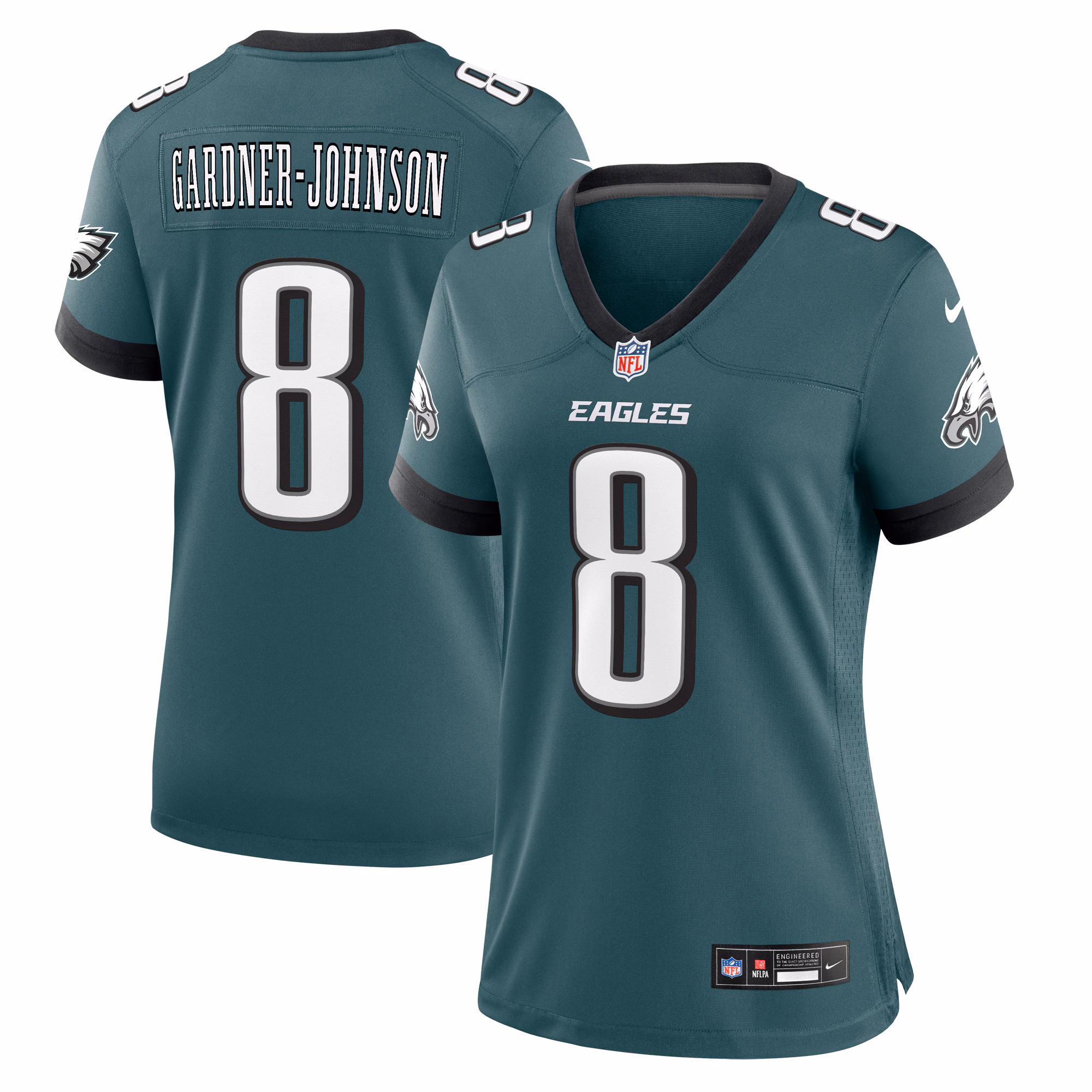 Chauncey Gardner-Johnson Philadelphia Eagles #8 Women's  Game Jersey - Midnight Green