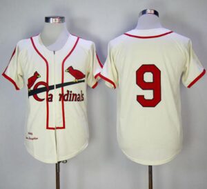 Mitchell And Ness 1946 St. Louis Cardinals #9 Enos Slaughter Cream Throwback Stitched Jersey