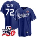Miguel Rojas #72 Los Angeles Dodgers 250th Patch Alternate Jersey - Royal