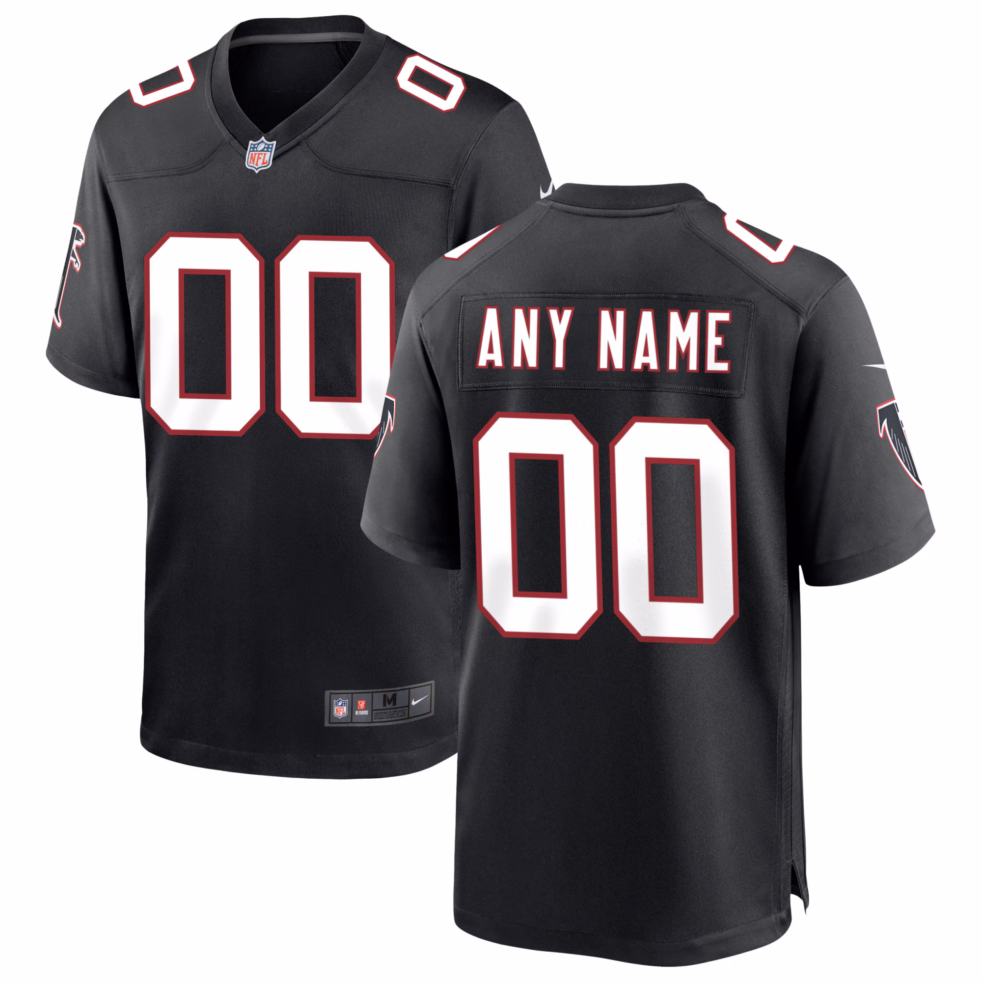 Atlanta Falcons Black Throwback Custom #00 Game Jersey