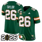 Sean Taylor #26 Miami Hurricanes MIA 2026 CFP Final & Florida Patch Vapor Limited Jersey - All Stitched
