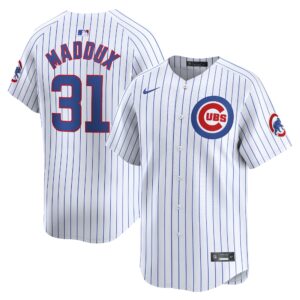 Men's Chicago Cubs #31 Greg Maddux  White Home Limited Player Jersey