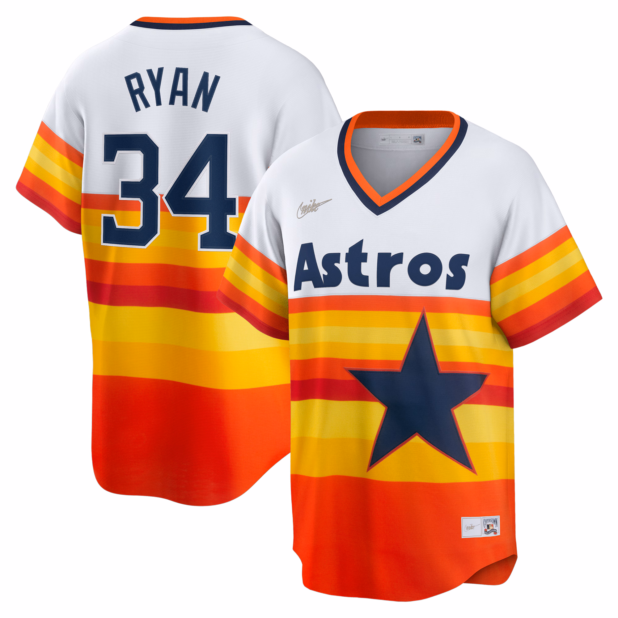 Houston Astros Nolan Ryan #34 White Home Cooperstown Collection Player Jersey