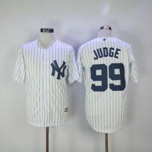New York Yankees #99 Aaron Judge White Strip New Cool Base Stitched Jersey