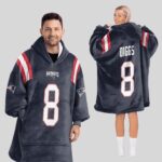 Adult 8 New England Football Unisex Blanket Hoodie