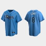 Men's Tampa Bay Rays #8 Brandon Lowe Alternate Light Blue Jersey