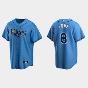 Men's Tampa Bay Rays #8 Brandon Lowe Alternate Light Blue Jersey