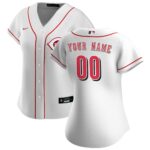 Women's Cincinnati Reds White Home Replica Custom #00 Jersey