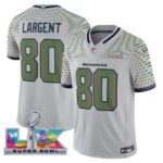 Steve Largent #80 Seattle Seahawks 2025 Rivalries Super Super Bowl LX Patch Vapor Limited Jersey