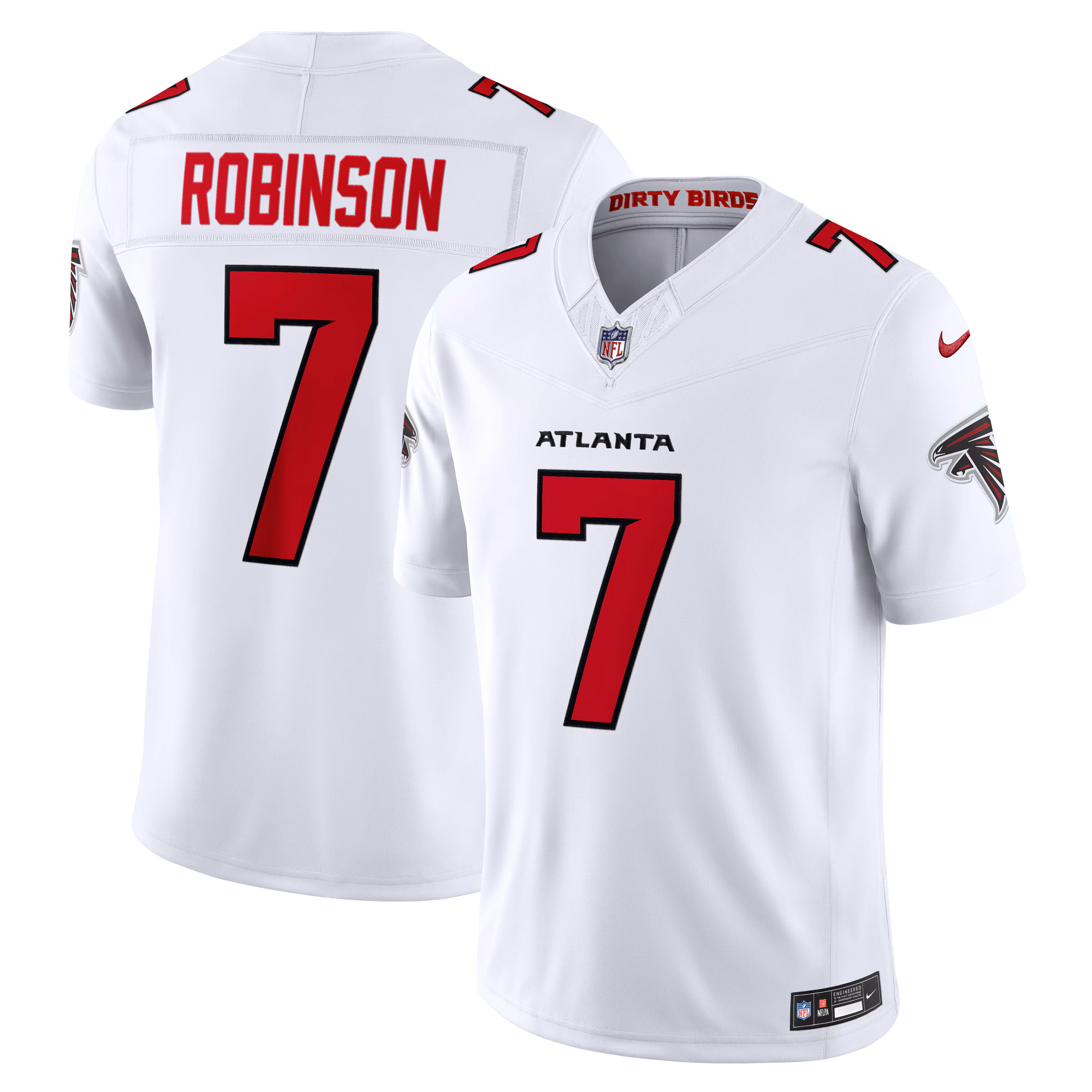 Atlanta Falcons Bijan Robinson #7 White Vapor F.U.S.E. Sewn Down Limited Jersey