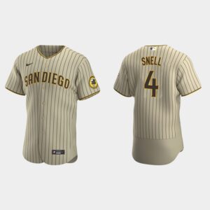 Men's San Diego Padres #4 Blake Snell Alternate Tan Brown Flex Base Jersey
