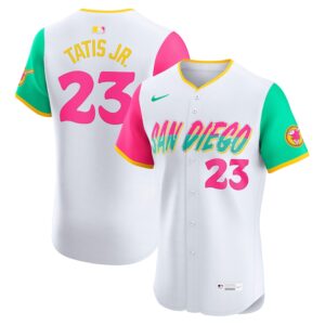 Men's San Diego Padres #23 Fernando Tatis Jr. White City Connect Elite Jersey