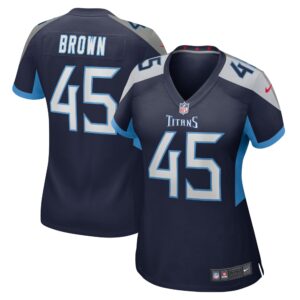 Kyron Brown Tennessee Titans  Women's Home Game Player Jersey - Navy