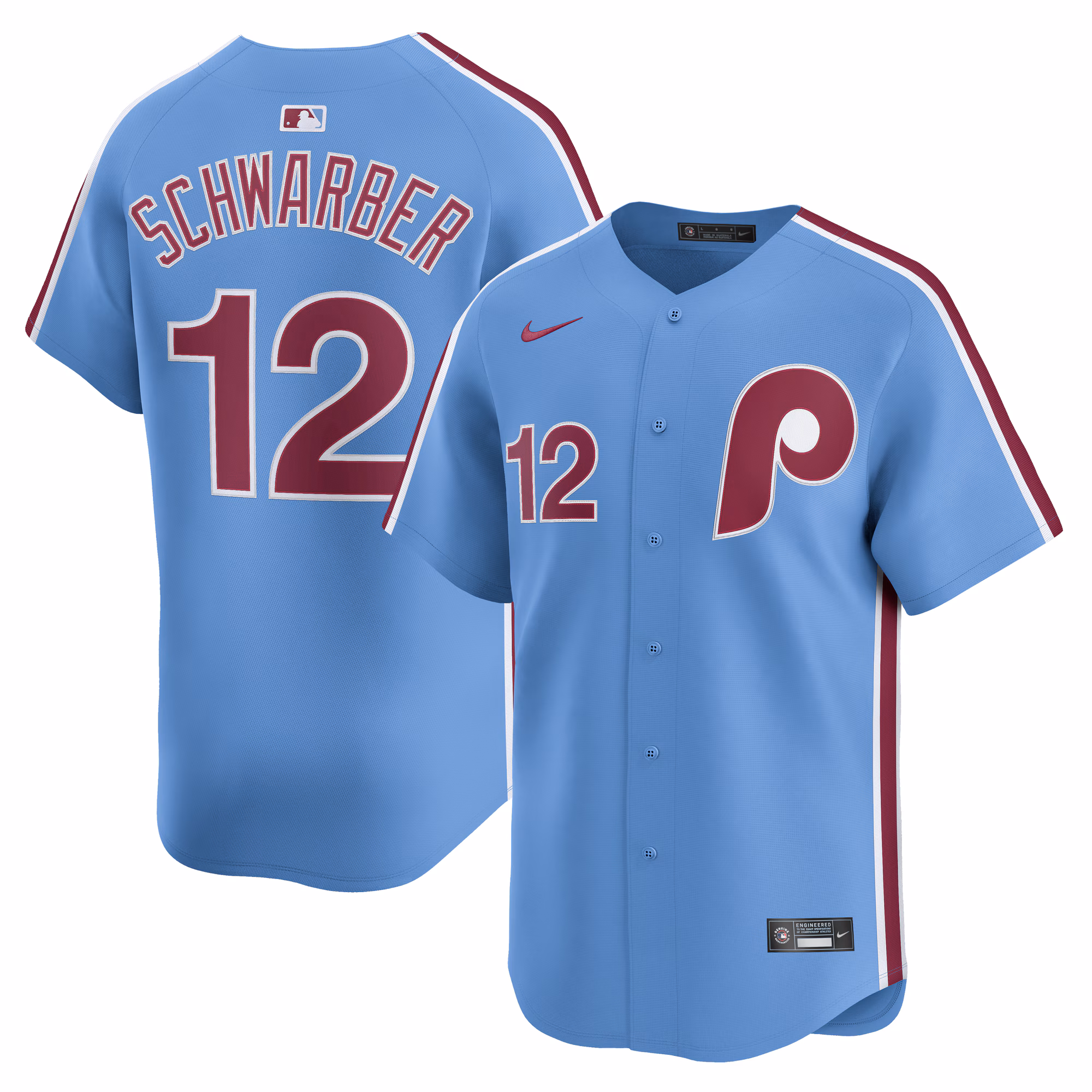 Philadelphia Phillies Kyle Schwarber #12 Light Blue Alternate Limited Jersey