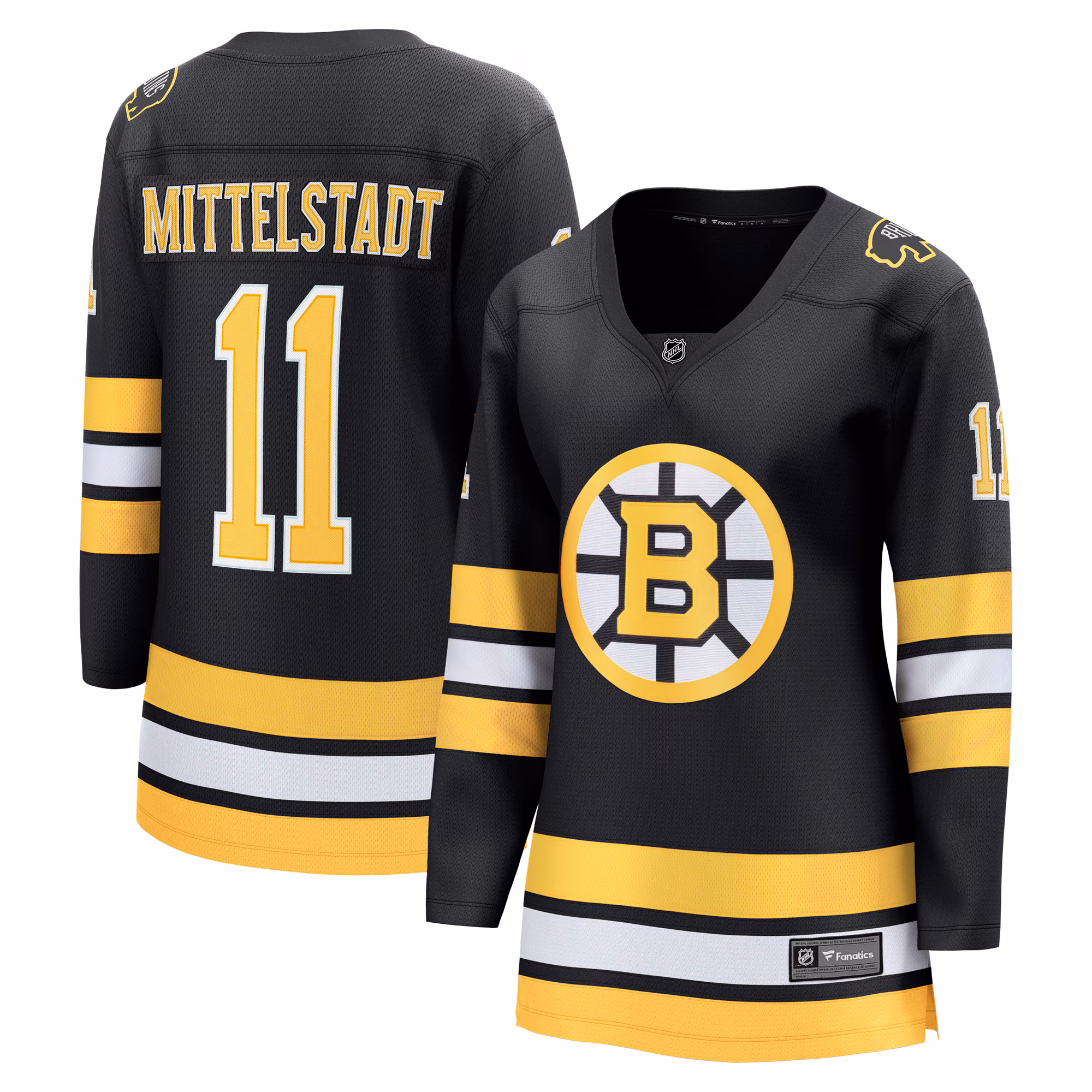 Women's Boston Bruins Casey Mittelstadt #11 Fanatics Black Home Breakaway Player Jersey