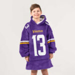 Kid 13 Minnesota Football Unisex Blanket Hoodie