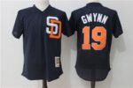 Mitchell and Ness San Diego Padres #19 Tony Gwynn Brown Dark Blue Jersey