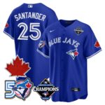 Anthony Santander #25 Toronto Blue Jays 50th Red Maple Leaf Patch World Series Limited Jersey Stitched - Royal
