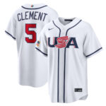 Ernie Clement #5 USA Baseball 2026 World Baseball Classic Home Stadium Jersey - White