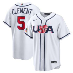 Ernie Clement #5 USA Baseball 2026 World Baseball Classic Home Stadium Jersey - White