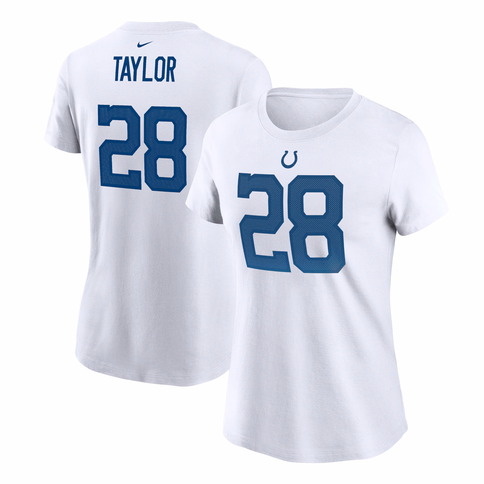 Women's  Jonathan Taylor White Indianapolis Colts Name & Number T-Shirt