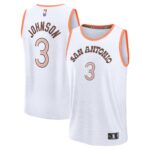 Unisex San Antonio Spurs Keldon Johnson  White 2023/24 Fast Break Jersey - City Edition