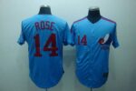 Mitchell And Ness Montreal Expos #14 Pete Rose Blue Stitched Throwback Jersey