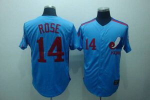 Mitchell And Ness Montreal Expos #14 Pete Rose Blue Stitched Throwback Jersey